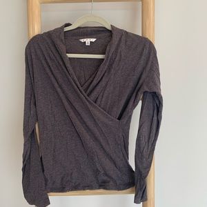 CAbi brand taupe cross cross top Small